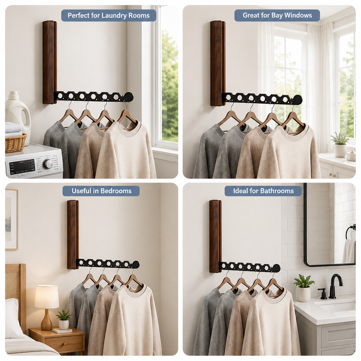 Wall Mounted Folding Clothes Drying Rack