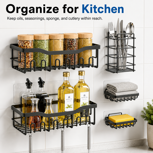 Wall Mounted Organizer Rack - 5 Pc Set