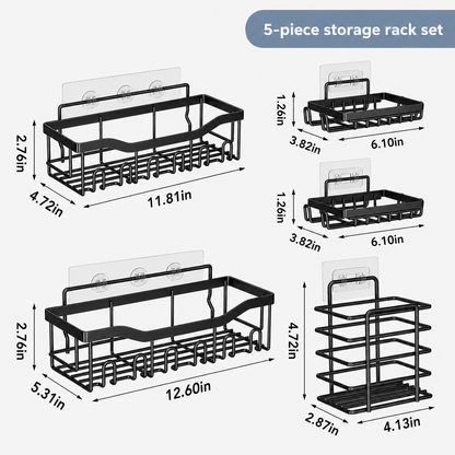 Wall Mounted Organizer Rack - 5 Pc Set